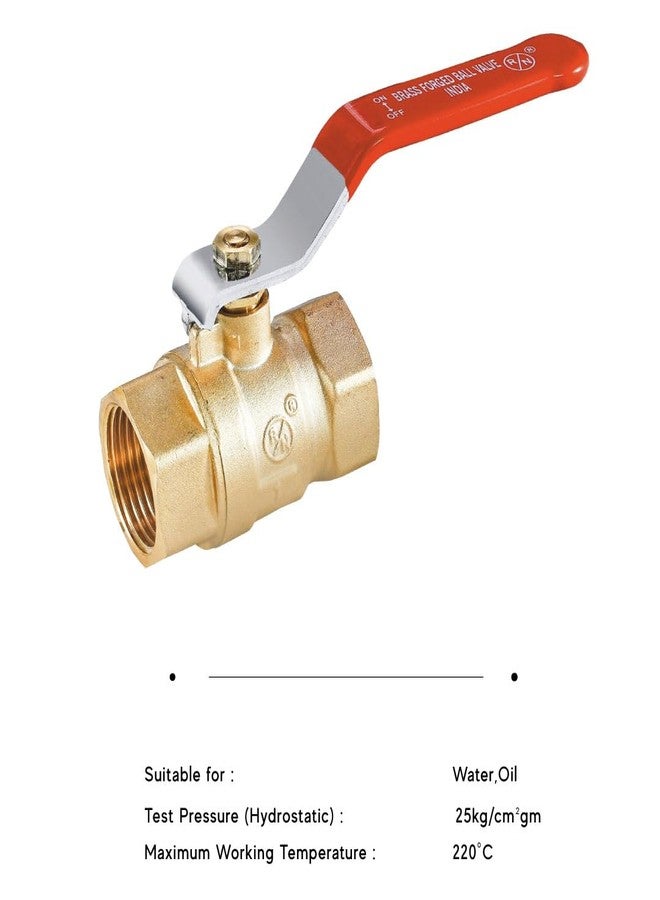R. N. RN Forged Brass Ball Valve 2" Inch (50mm) Nickel Plated Valve for Water Fiting Treatment Equipment, RNBV171050 - Image 2